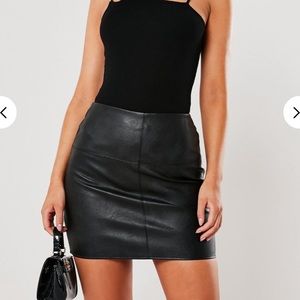 Missguided black faux leather skirt